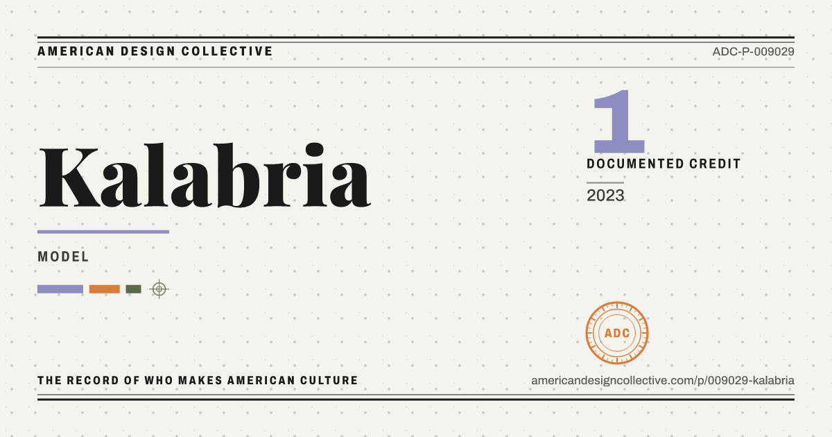 Registry card for Kalabria: the ADC seal, Kalabria, and how much is on record.