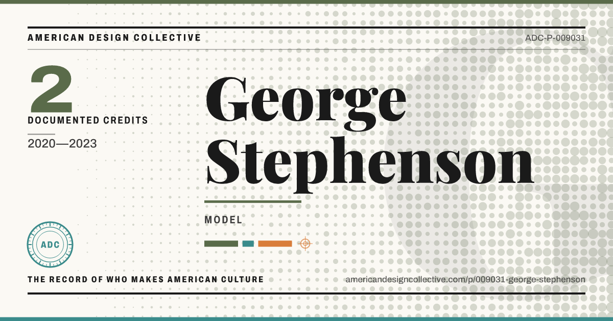 Registry card for George Stephenson: the ADC seal, George Stephenson, and how much is on record.