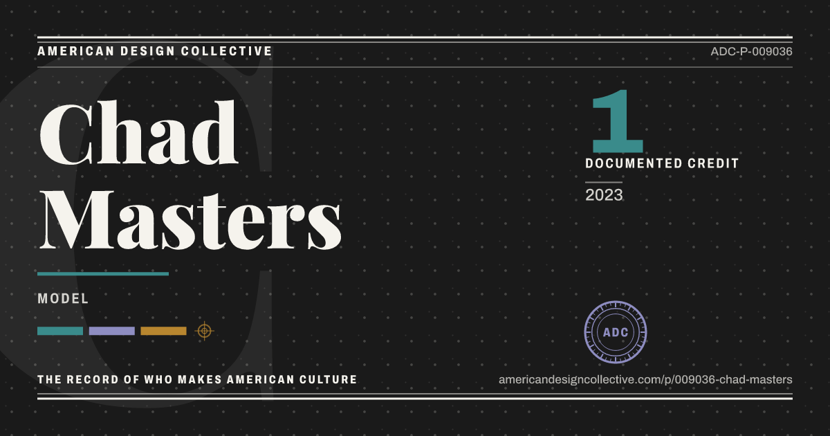 Registry card for Chad Masters: the ADC seal, Chad Masters, and how much is on record.