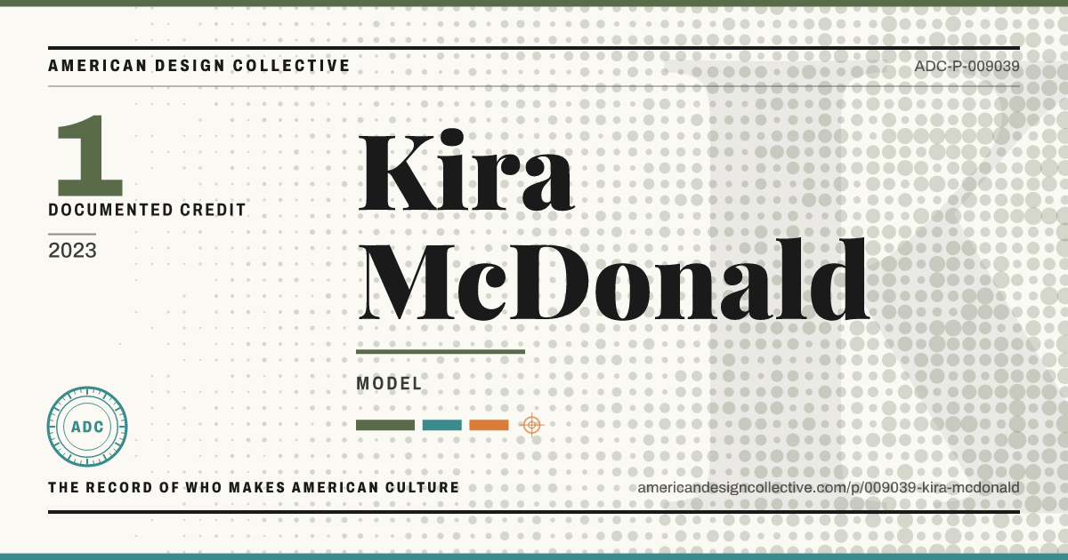 Registry card for Kira McDonald: the ADC seal, Kira McDonald, and how much is on record.