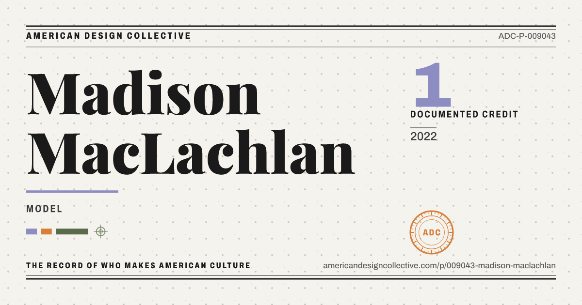 Registry card for Madison MacLachlan: the ADC seal, Madison MacLachlan, and how much is on record.