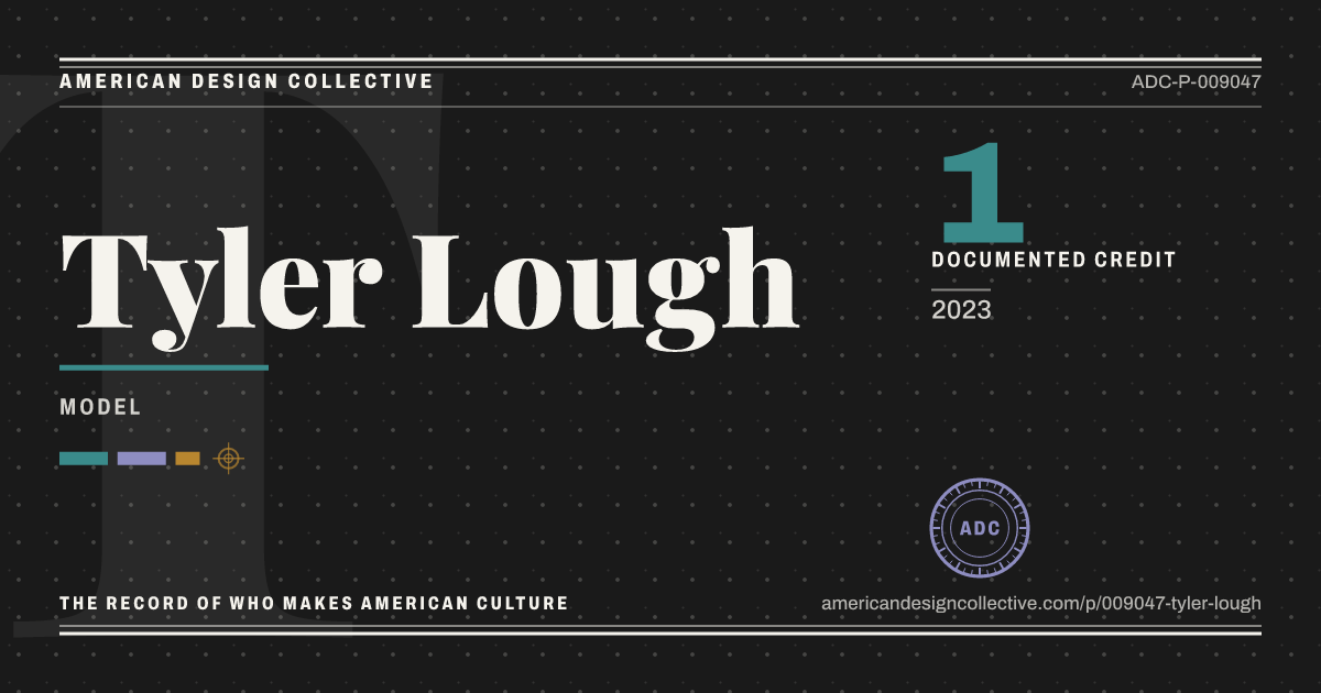 Registry card for Tyler Lough: the ADC seal, Tyler Lough, and how much is on record.