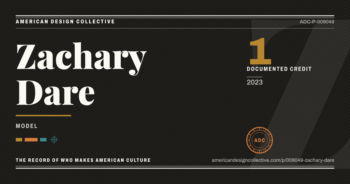 Registry card for Zachary Dare: the ADC seal, Zachary Dare, and how much is on record.