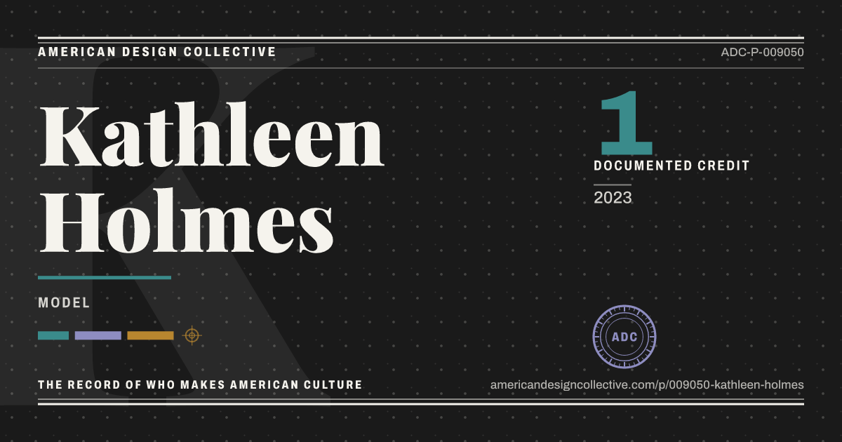 Registry card for Kathleen Holmes: the ADC seal, Kathleen Holmes, and how much is on record.
