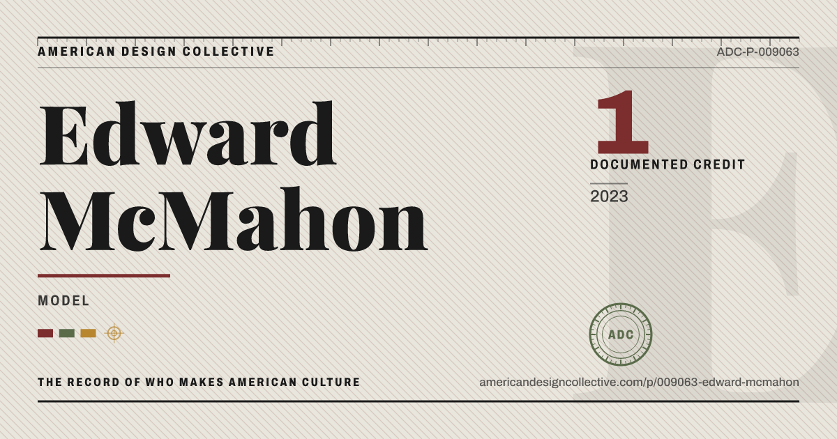 Registry card for Edward McMahon: the ADC seal, Edward McMahon, and how much is on record.