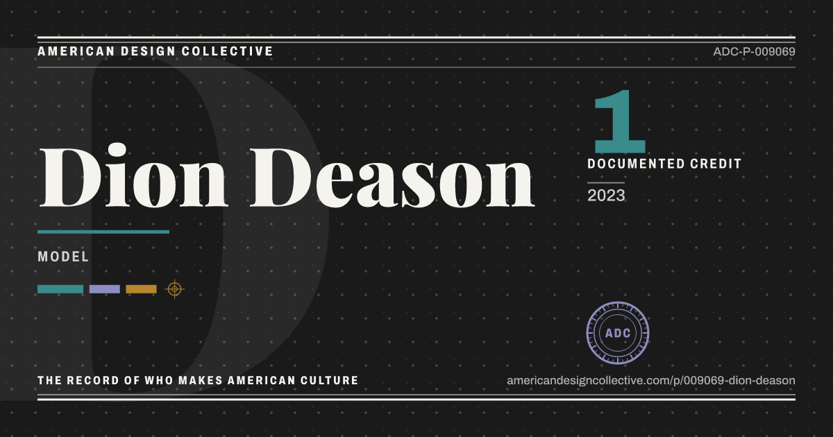 Registry card for Dion Deason: the ADC seal, Dion Deason, and how much is on record.
