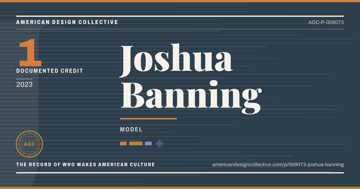Registry card for Joshua Banning: the ADC seal, Joshua Banning, and how much is on record.