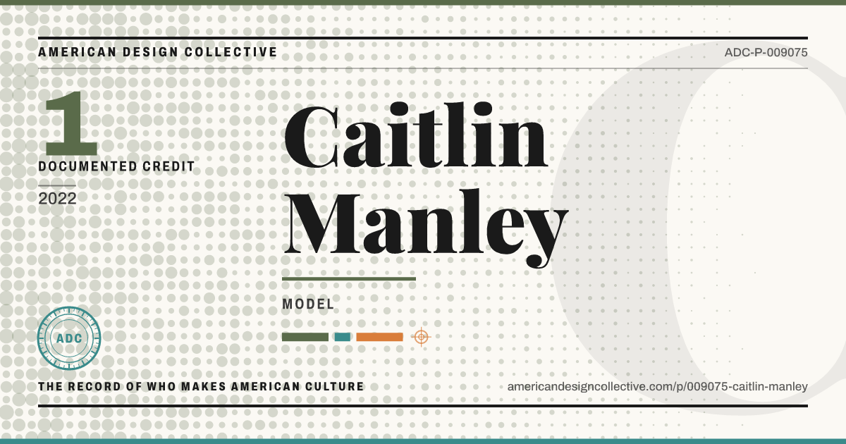 Registry card for Caitlin Manley: the ADC seal, Caitlin Manley, and how much is on record.