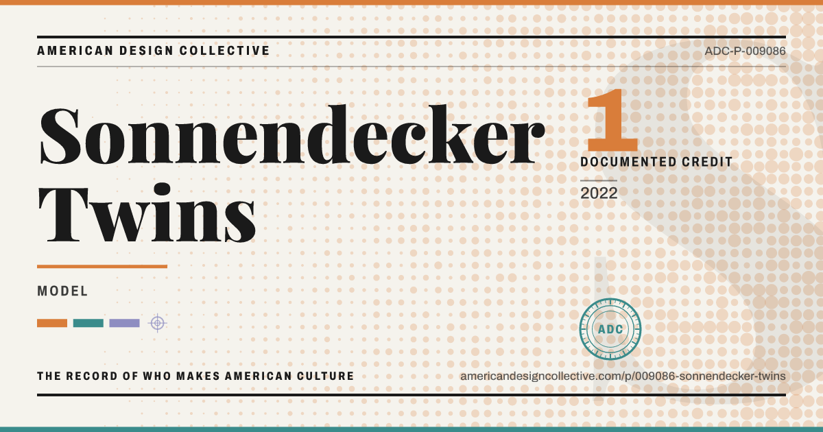 Registry card for Sonnendecker Twins: the ADC seal, Sonnendecker Twins, and how much is on record.