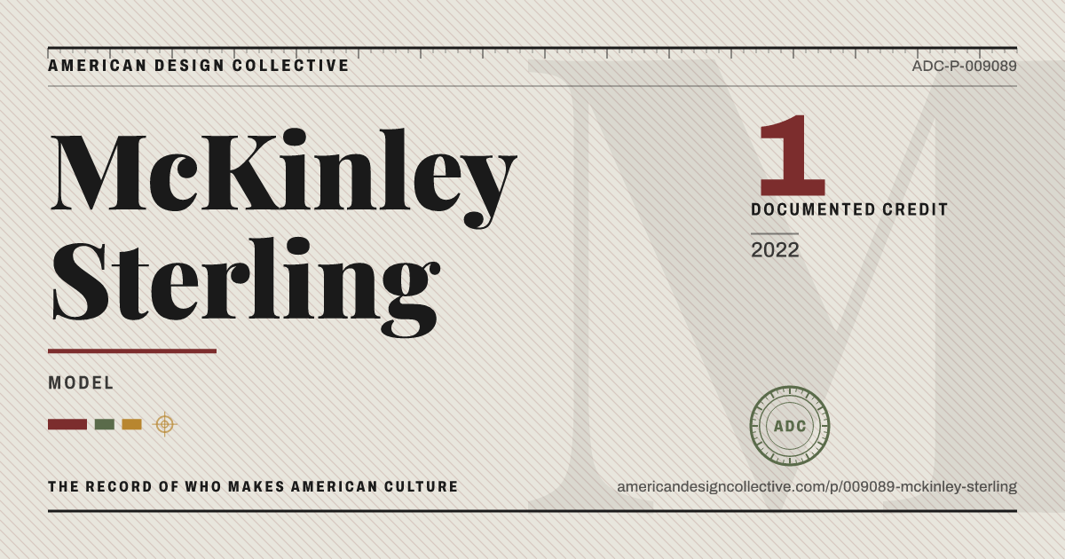 Registry card for McKinley Sterling: the ADC seal, McKinley Sterling, and how much is on record.