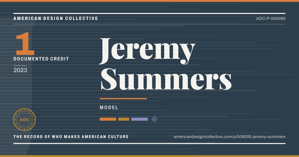 Registry card for Jeremy Summers: the ADC seal, Jeremy Summers, and how much is on record.