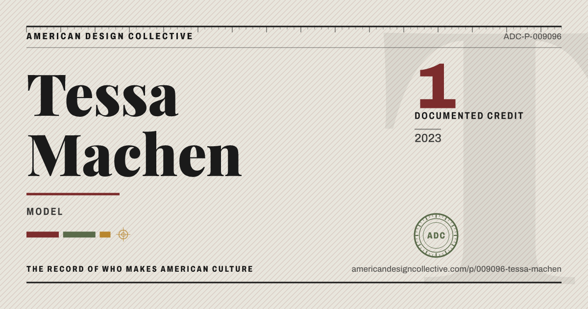 Registry card for Tessa Machen: the ADC seal, Tessa Machen, and how much is on record.