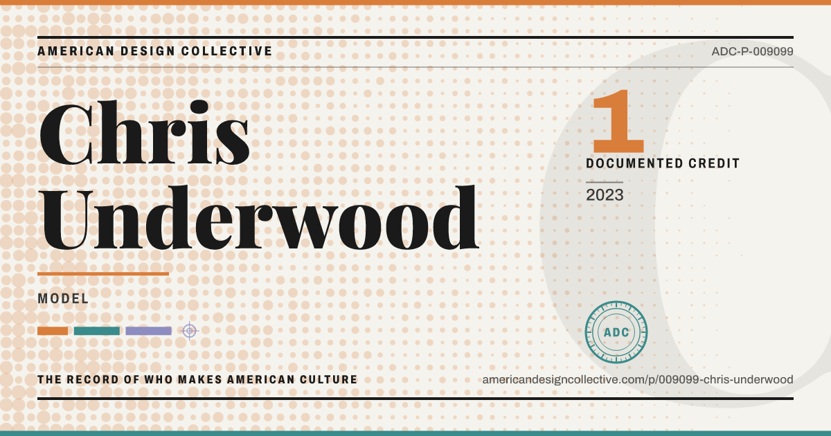 Registry card for Chris Underwood: the ADC seal, Chris Underwood, and how much is on record.
