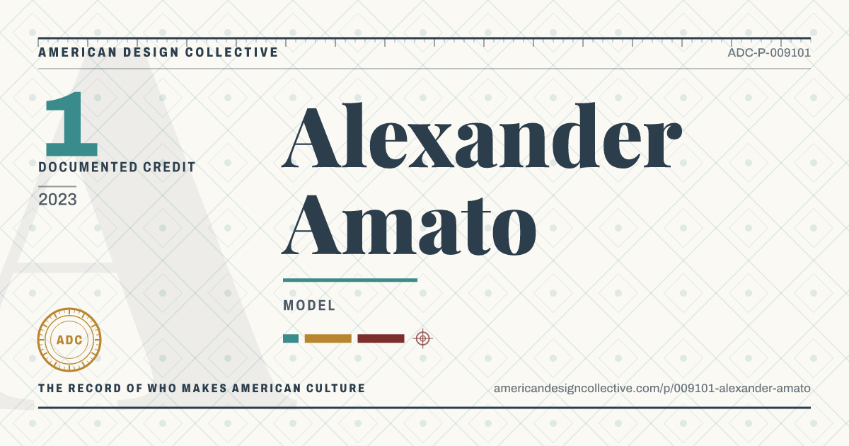 Registry card for Alexander Amato: the ADC seal, Alexander Amato, and how much is on record.
