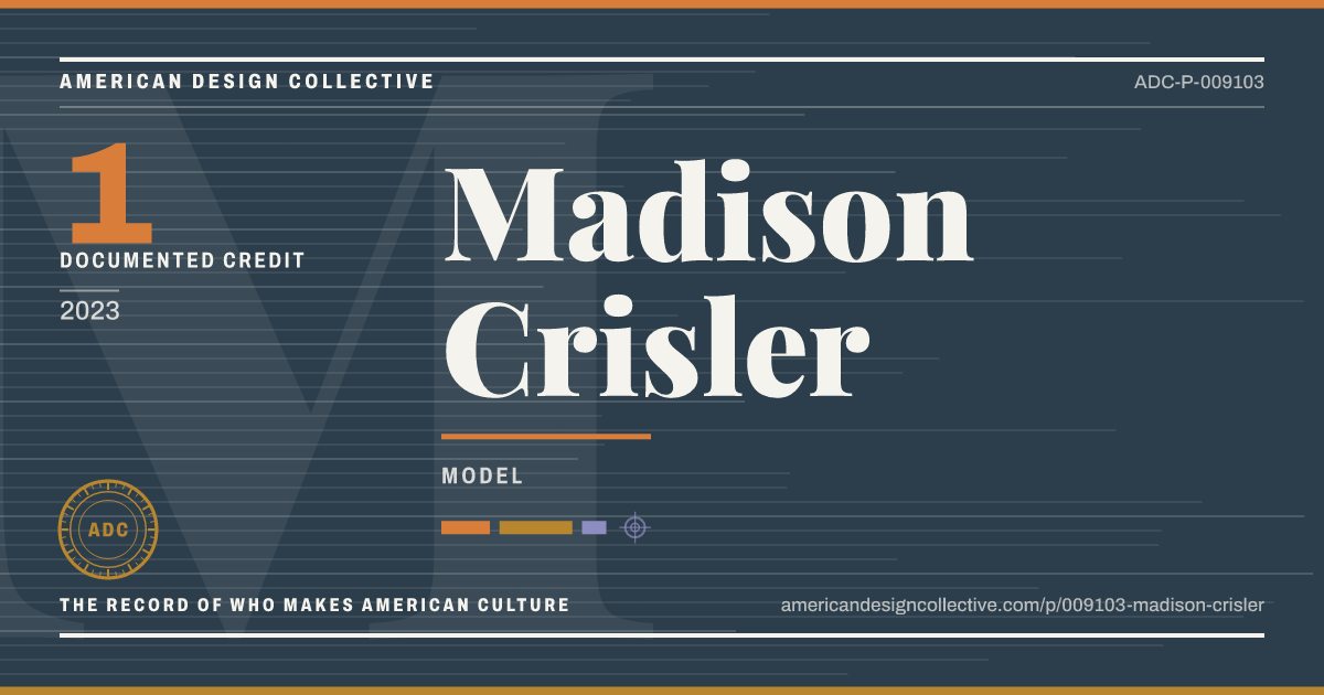 Registry card for Madison Crisler: the ADC seal, Madison Crisler, and how much is on record.