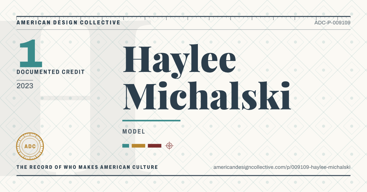 Registry card for Haylee Michalski: the ADC seal, Haylee Michalski, and how much is on record.