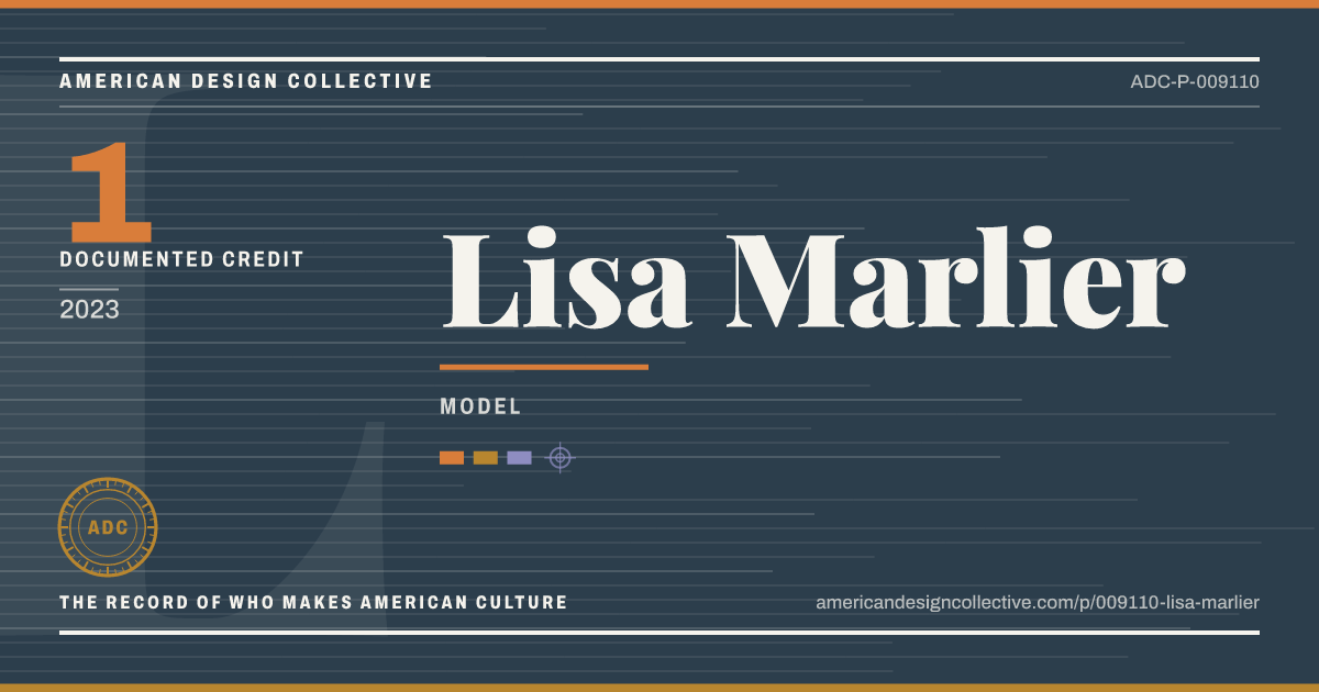 Registry card for Lisa Marlier: the ADC seal, Lisa Marlier, and how much is on record.