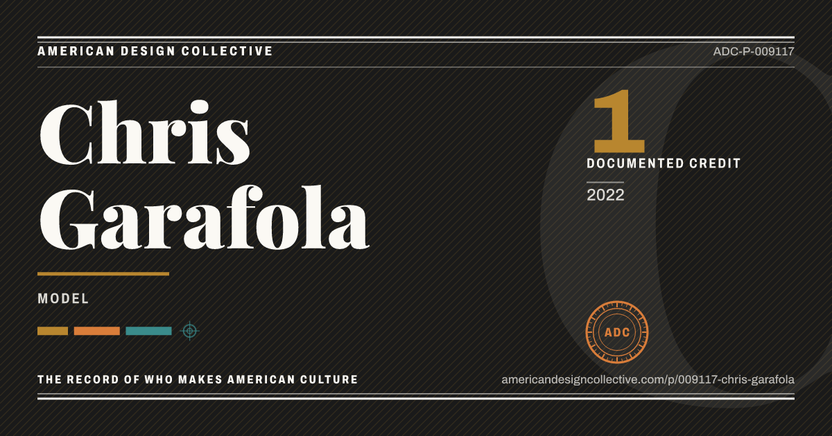 Registry card for Chris Garafola: the ADC seal, Chris Garafola, and how much is on record.