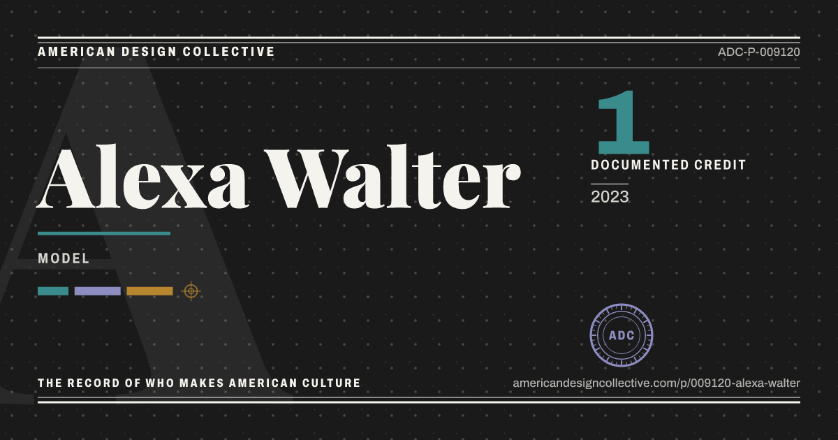 Registry card for Alexa Walter: the ADC seal, Alexa Walter, and how much is on record.
