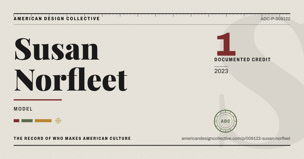 Registry card for Susan Norfleet: the ADC seal, Susan Norfleet, and how much is on record.