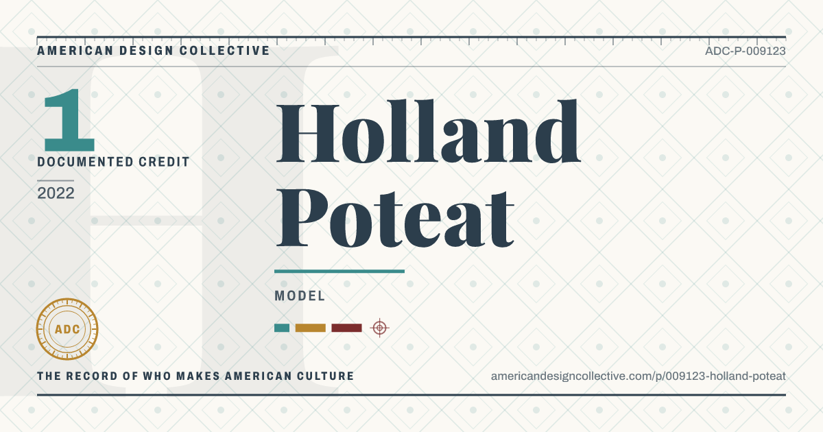 Registry card for Holland Poteat: the ADC seal, Holland Poteat, and how much is on record.