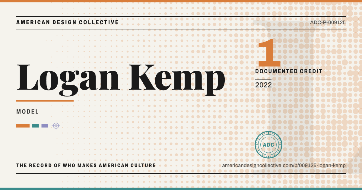 Registry card for Logan Kemp: the ADC seal, Logan Kemp, and how much is on record.