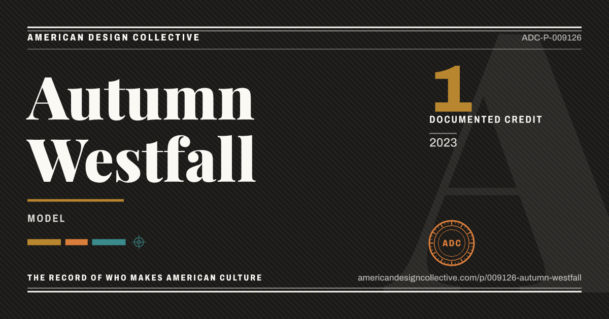 Registry card for Autumn Westfall: the ADC seal, Autumn Westfall, and how much is on record.