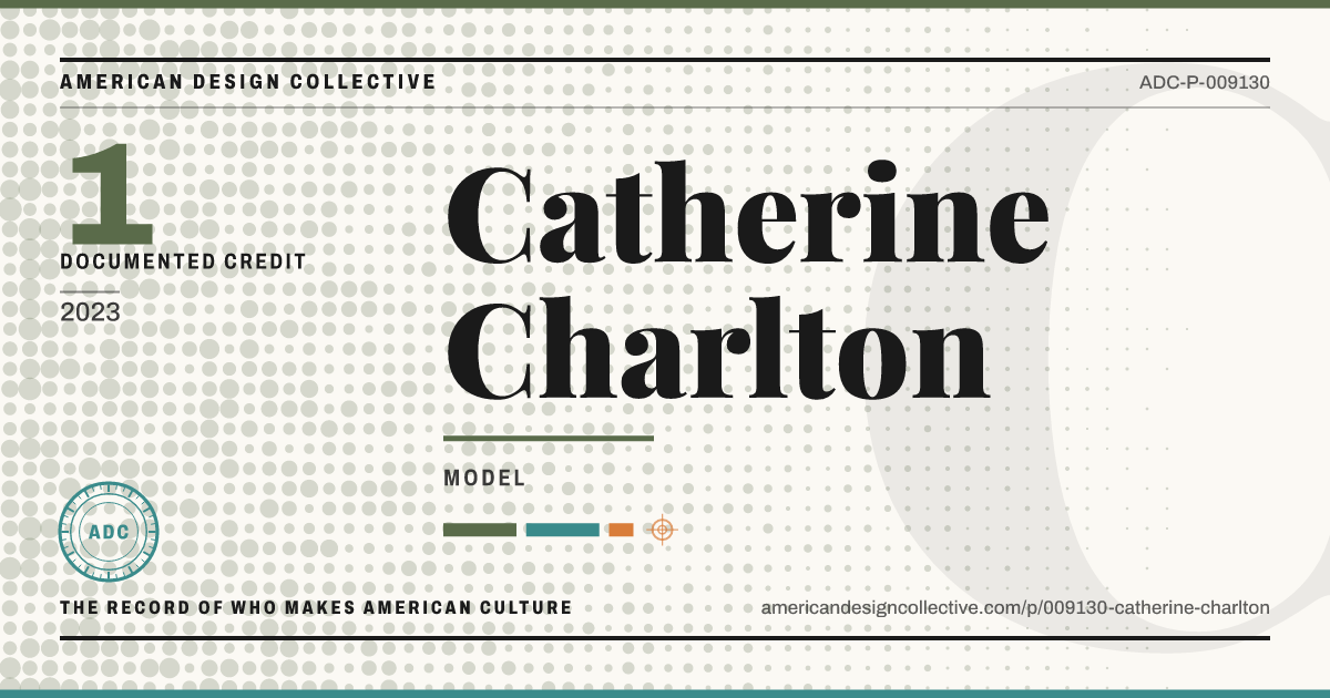 Registry card for Catherine Charlton: the ADC seal, Catherine Charlton, and how much is on record.