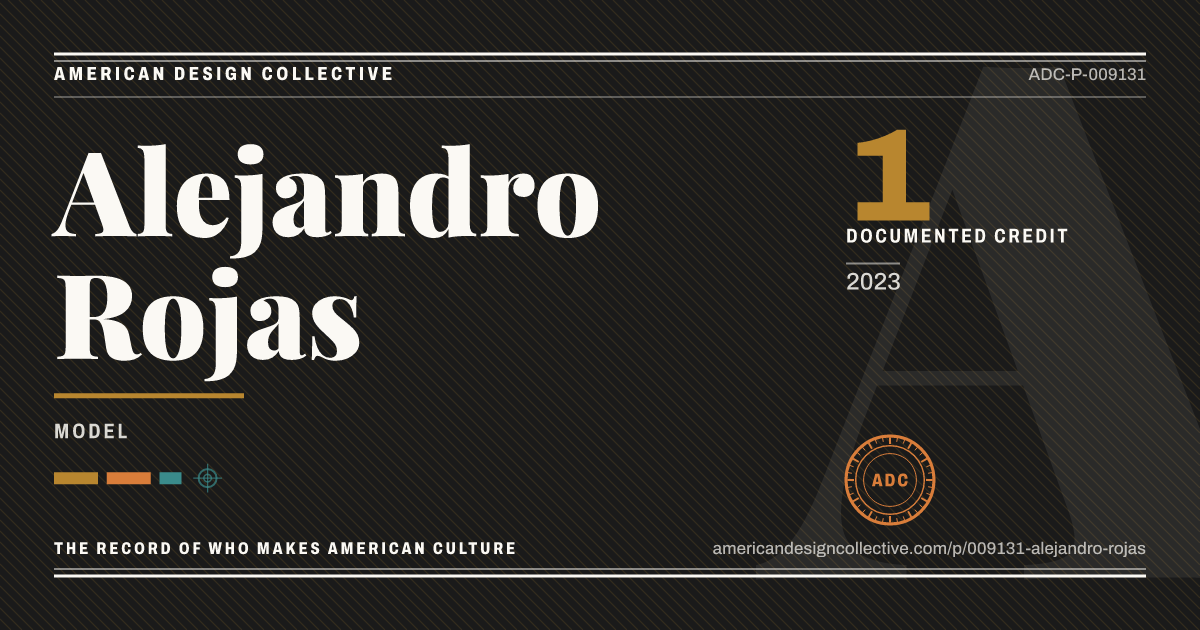 Registry card for Alejandro Rojas: the ADC seal, Alejandro Rojas, and how much is on record.