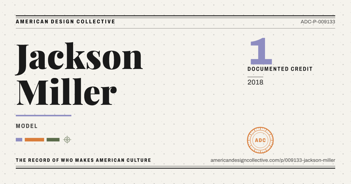 Registry card for Jackson Miller: the ADC seal, Jackson Miller, and how much is on record.