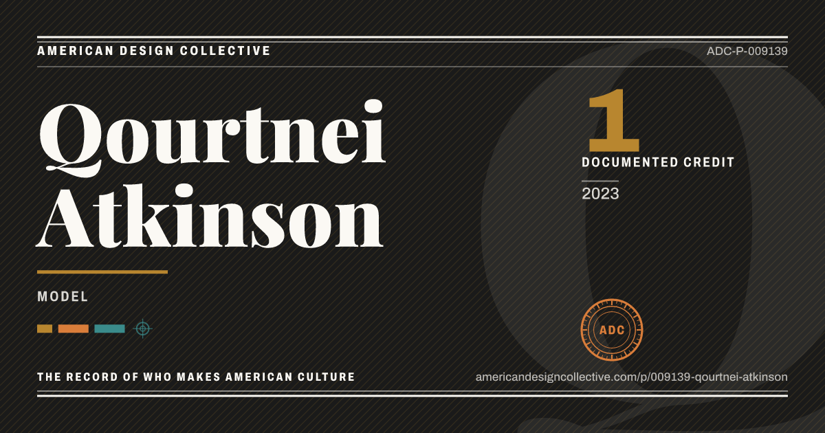 Registry card for Qourtnei Atkinson: the ADC seal, Qourtnei Atkinson, and how much is on record.
