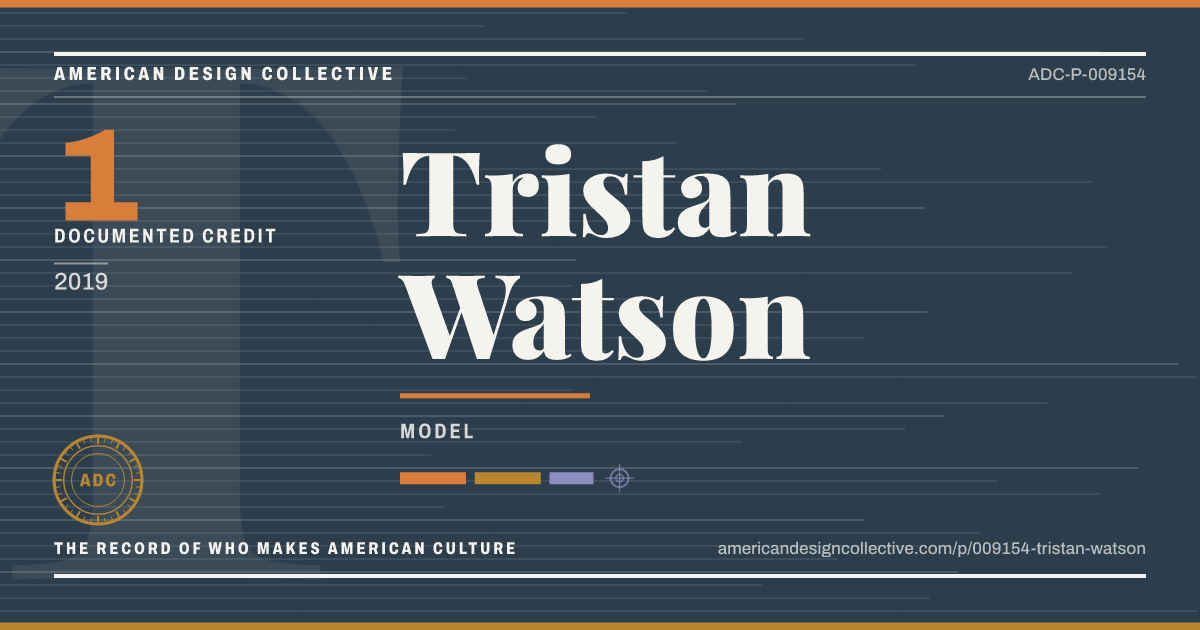 Registry card for Tristan Watson: the ADC seal, Tristan Watson, and how much is on record.