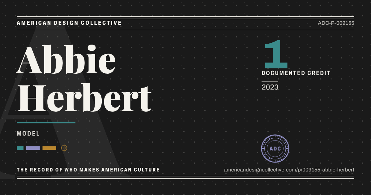 Registry card for Abbie Herbert: the ADC seal, Abbie Herbert, and how much is on record.
