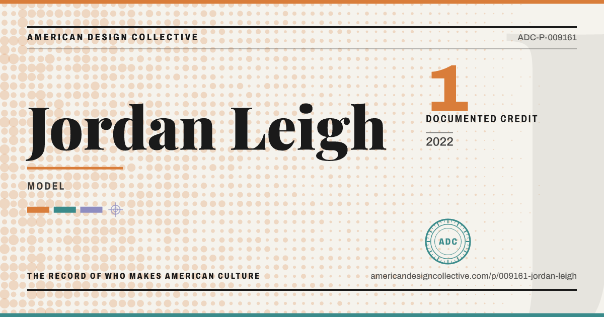 Registry card for Jordan Leigh: the ADC seal, Jordan Leigh, and how much is on record.