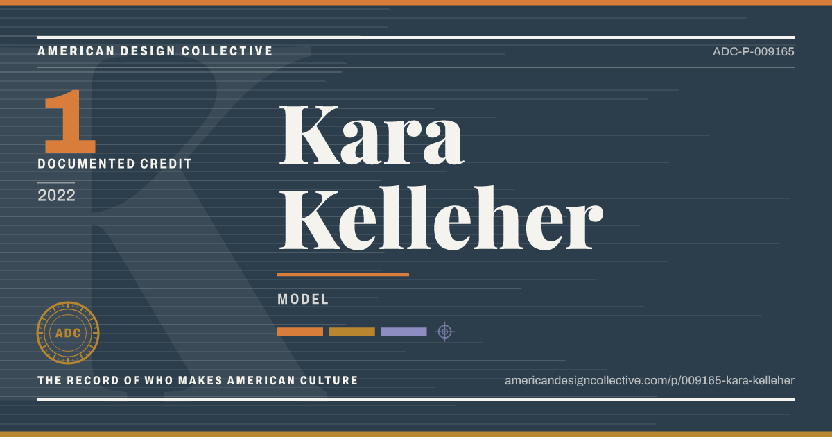 Registry card for Kara Kelleher: the ADC seal, Kara Kelleher, and how much is on record.