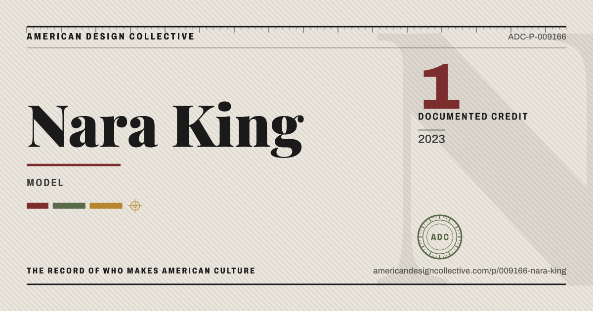 Registry card for Nara King: the ADC seal, Nara King, and how much is on record.