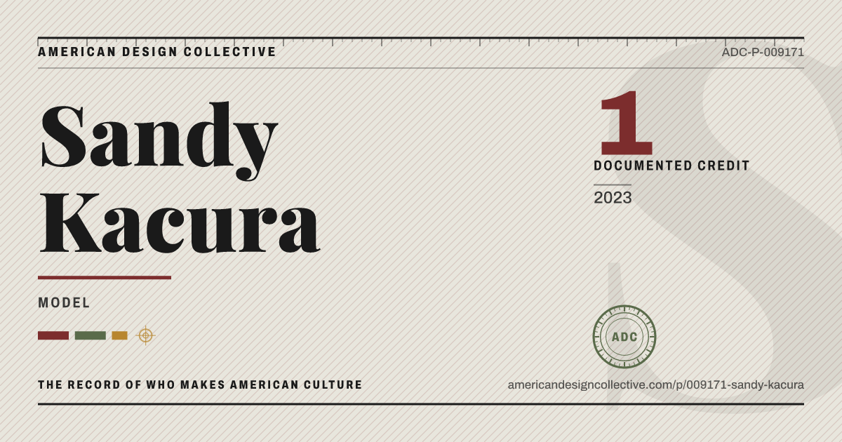 Registry card for Sandy Kacura: the ADC seal, Sandy Kacura, and how much is on record.