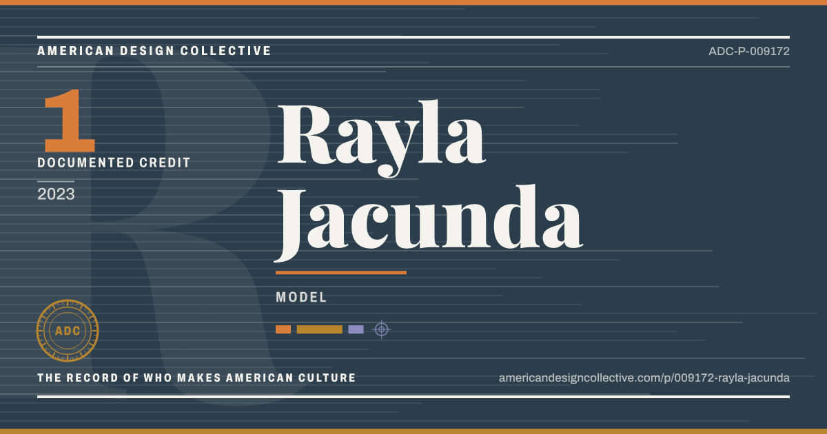Registry card for Rayla Jacunda: the ADC seal, Rayla Jacunda, and how much is on record.