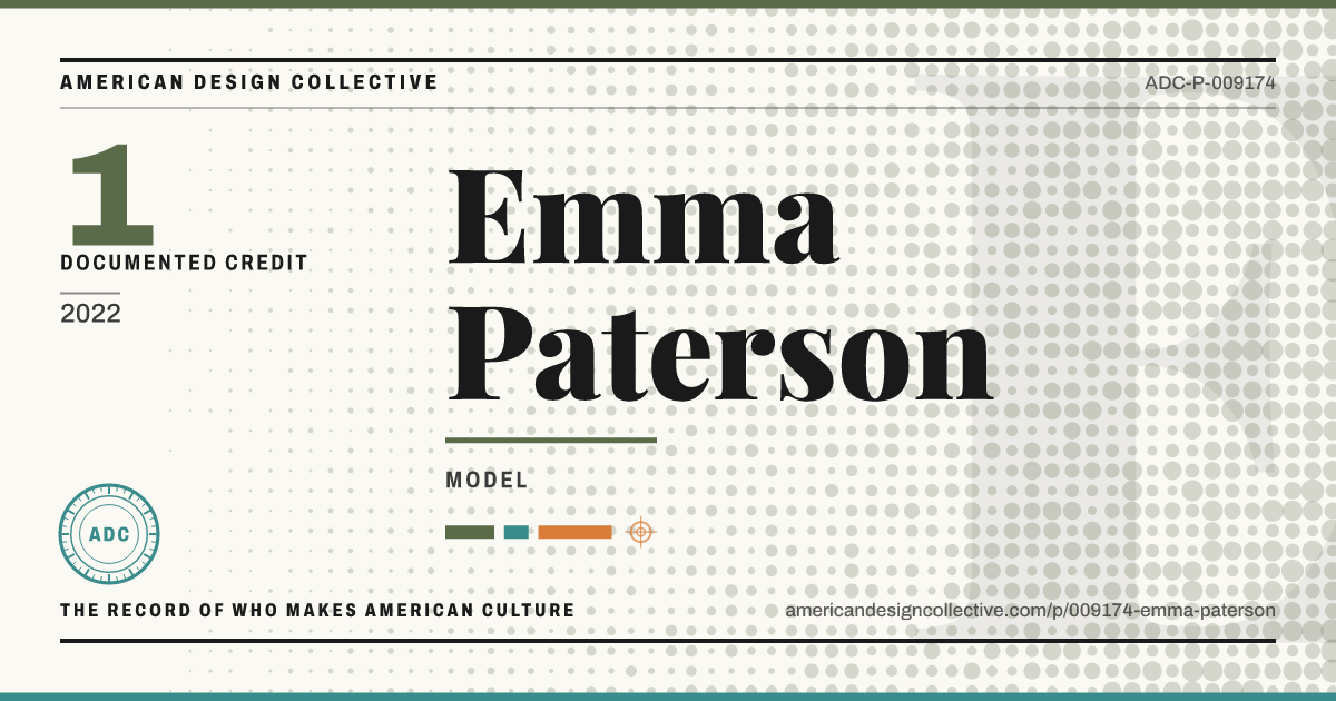 Registry card for Emma Paterson: the ADC seal, Emma Paterson, and how much is on record.