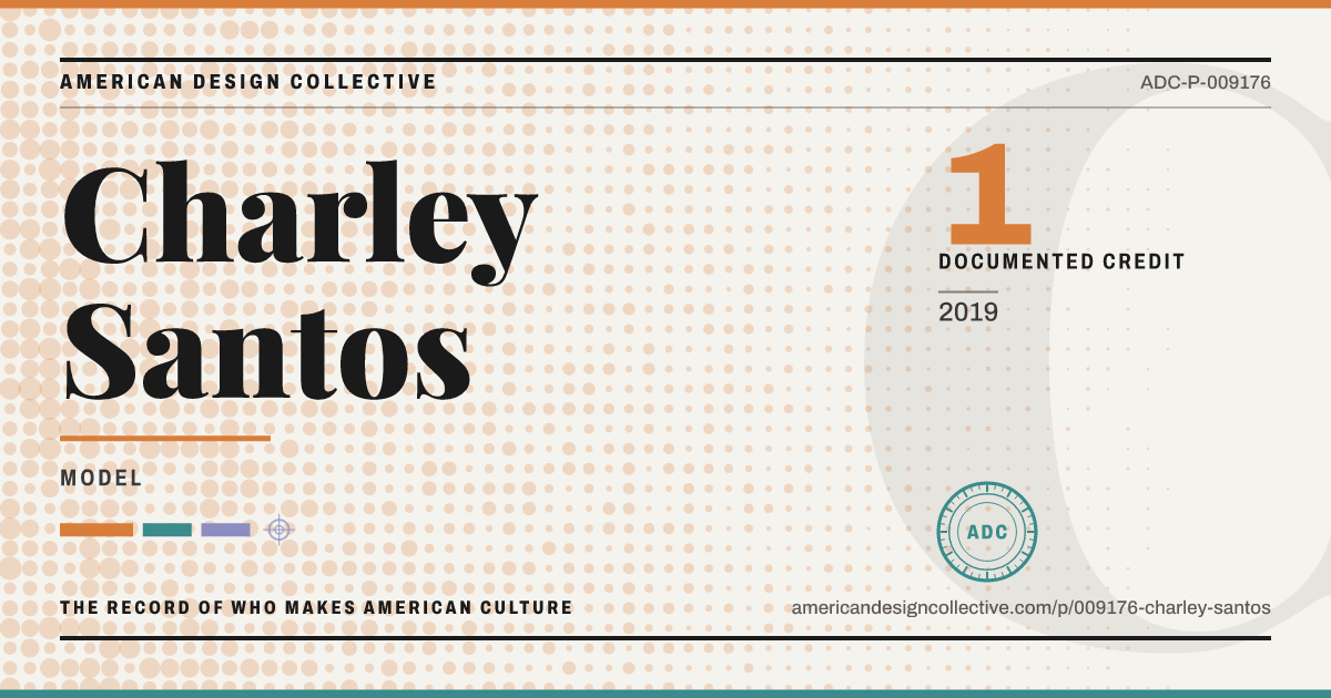 Registry card for Charley Santos: the ADC seal, Charley Santos, and how much is on record.