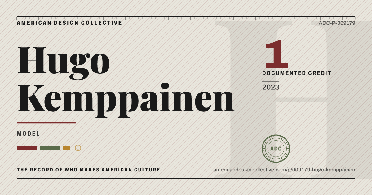Registry card for Hugo Kemppainen: the ADC seal, Hugo Kemppainen, and how much is on record.
