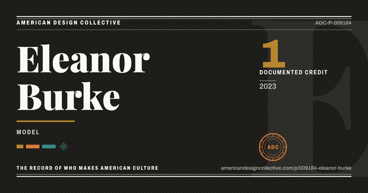 Registry card for Eleanor Burke: the ADC seal, Eleanor Burke, and how much is on record.