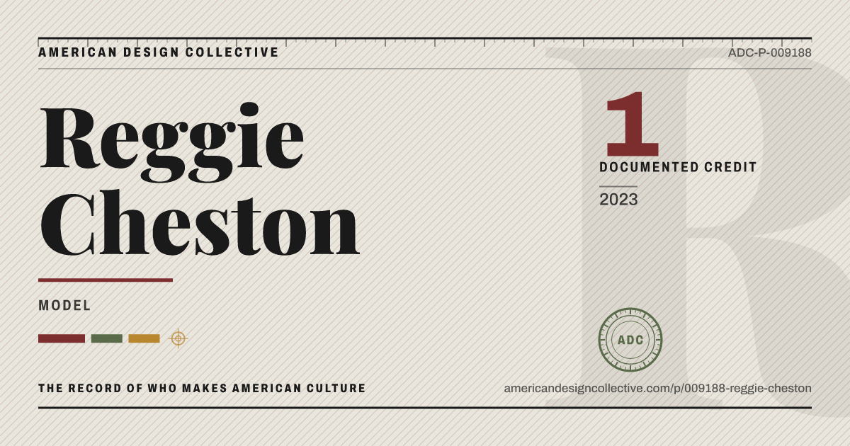 Registry card for Reggie Cheston: the ADC seal, Reggie Cheston, and how much is on record.