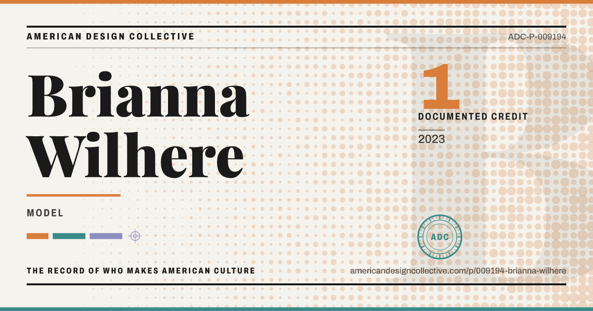 Registry card for Brianna Wilhere: the ADC seal, Brianna Wilhere, and how much is on record.