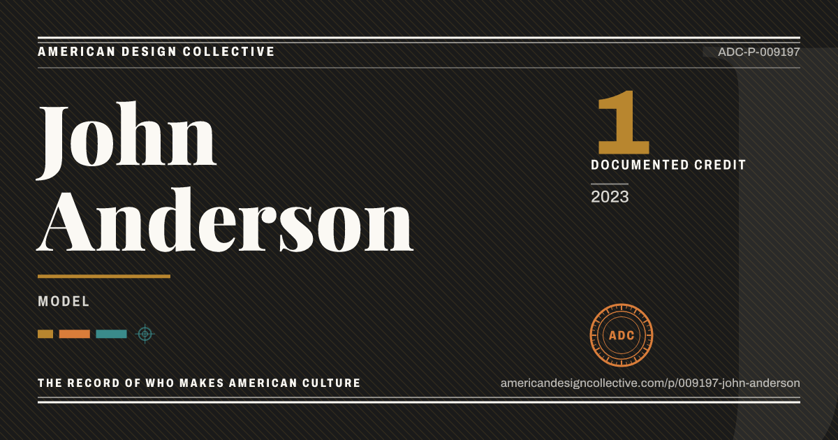 Registry card for John Anderson: the ADC seal, John Anderson, and how much is on record.