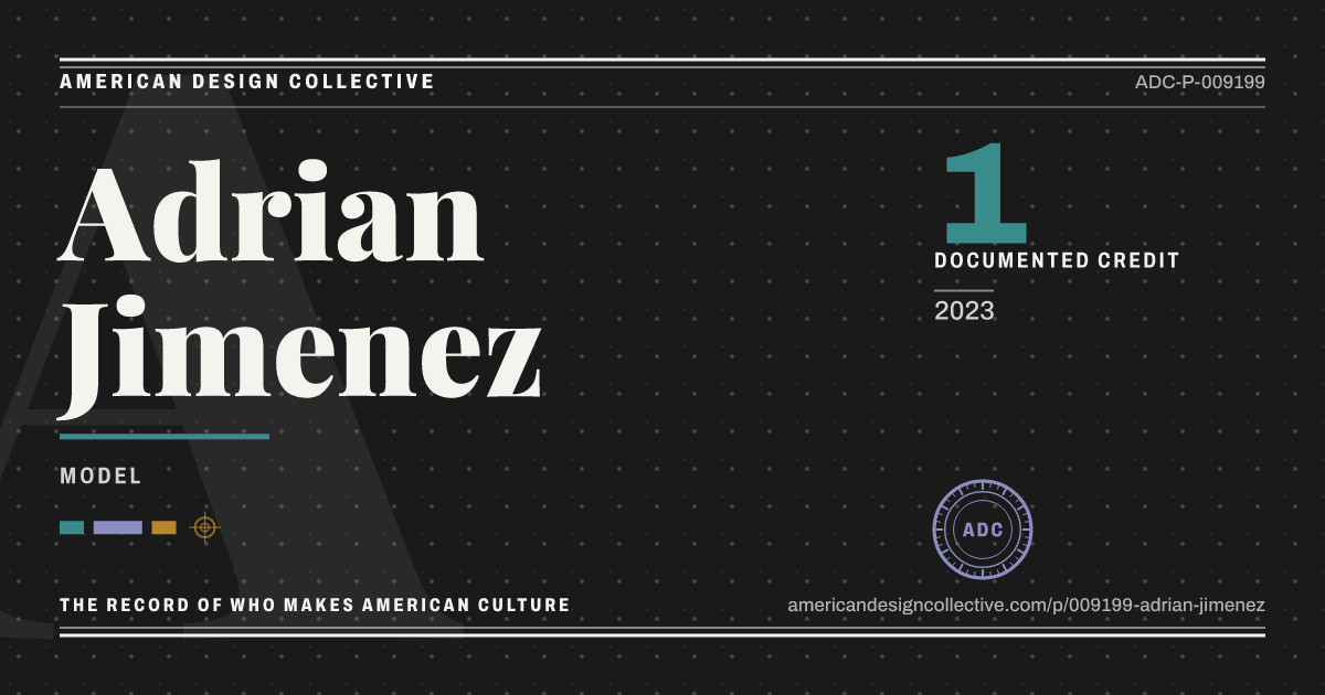 Registry card for Adrian Jimenez: the ADC seal, Adrian Jimenez, and how much is on record.