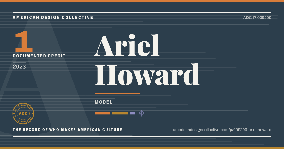 Registry card for Ariel Howard: the ADC seal, Ariel Howard, and how much is on record.