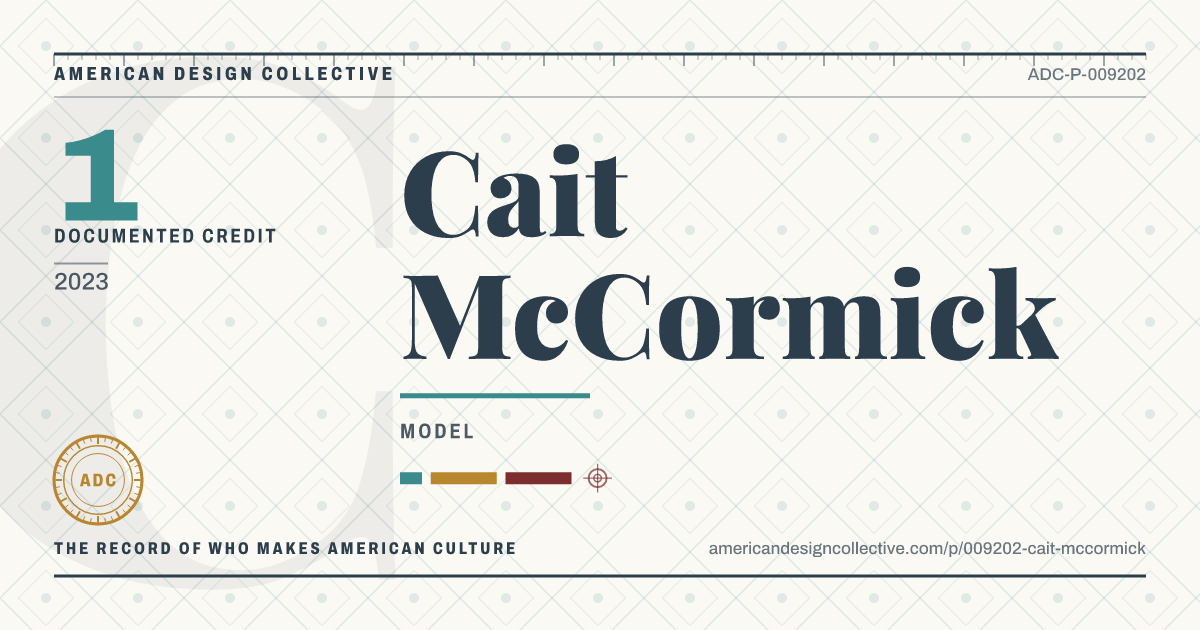 Registry card for Cait McCormick: the ADC seal, Cait McCormick, and how much is on record.