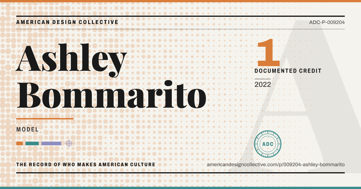 Registry card for Ashley Bommarito: the ADC seal, Ashley Bommarito, and how much is on record.