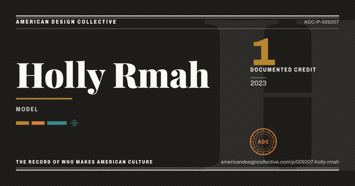 Registry card for Holly Rmah: the ADC seal, Holly Rmah, and how much is on record.